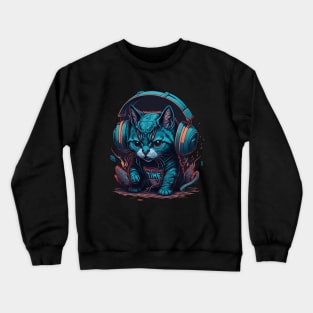 When cat loves music,listen to it Crewneck Sweatshirt